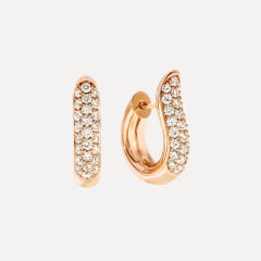 Tamara Comolli Signature Hoop Ohrringe mit Diamant Pavé, Referenz E-Ho-l-p-rg