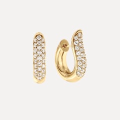 Tamara Comolli Signature Hoop Ohrringe mit Diamant Pavé, Referenz E-Ho-l-p-yg