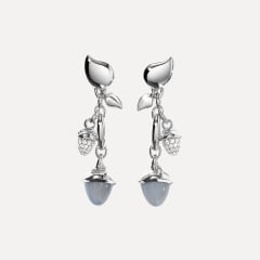 Tamara Comolli Mikado Dangling 2 Acorn Ohrringe in 'Cashmere' mit Diamant Pavé, Referenz E-M-d-2-Cas-p-wg
