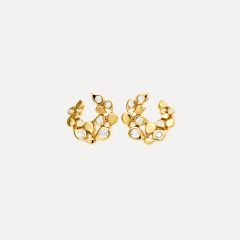 Tamara Comolli Snowflakes Alternating Hoop Ohrringe in 'Classic', Referenz E-SF-Ho-Cl-alt-yg