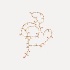 Tamara Comolli Mikado Halskette, 100 cm in 'Blush' mit Diamant Pavé, Referenz N-M-100-Blu-p-rg