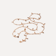 Tamara Comolli Mikado Halskette, 100 cm in 'Blush' mit Diamant Pavé, Referenz N-M-100-Camel-p-rg