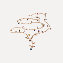 Tamara Comolli Mikado Halskette, 100 cm in 'Cashmere' mit Diamant Pavé, Referenz N-M-100-Can-rg