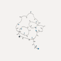 Tamara Comolli Mikado Halskette, 100 cm in 'Lagoon' mit Diamant Pavé, Referenz N-M-100-Oce-p-wg