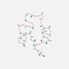 Tamara Comolli Mikado Halskette, 100 cm mit Paraiba Turmalinen und Diamant Pavé, Referenz N-M-100-Par30-p-wg