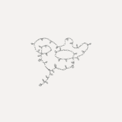 Tamara Comolli Mikado Halskette, 100 cm mit Diamant Pavé, Referenz N-M-100-p-wg