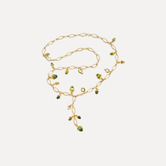 Tamara Comolli Mikado Halskette, 56 cm in Rainforest mit Diamant Pavé, Referenz N-M-56-RF-p-yg