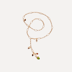Tamara Comolli Mikado Halskette, 51 cm in 'Indian Summer' mit Champagne Diamant Pavé, Referenz N-M-Del51-IS-pD-rg