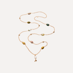 Tamara Comolli Ocean Jasper Halskette mit Champagne Diamanten, Referenz N-OJ-9-Ca-rg