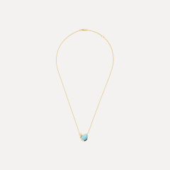 Tamara Comolli Signature 2 Drops Halskette Türkis und Diamant Pavé, Referenz N-Sig-2Dr-Tur-p-yg