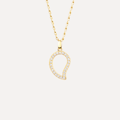 Tamara Comolli Signature Large Anhänger mit Diamant Pavé, Referenz P-Sig-l-pl-yg