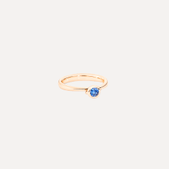 Tamara Comolli Bouton Solitaire Ring mit Blauem Saphir, Referenz R-BOU-Sol-SaBl-rg