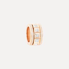 Tamara Comolli Curriculum Vitae 77 Ring mit Diamanten im Princess Cut und Diamant Pavé, Referenz R-CV77-14-PrL-p-rg