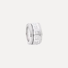 Tamara Comolli Curriculum Vitae 77 Ring mit Diamanten im Princess Cut und Diamant Pavé, Referenz R-CV77-13-PrL-p-wg