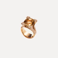 Tamara Comolli Lily Solitaire Ring mit Champagne Turmalin, Referenz R-LIL-TuCha12-p-rg