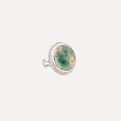 Tamara Comolli Ocean Jasper Small Ring mit Champagne Diamant Pavé, Referenz R-OJ-s-pD-wg