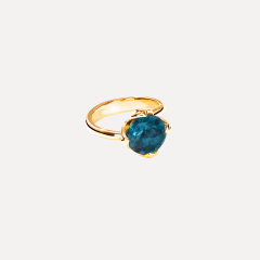 Tamara Comolli Tulip Ring Small mit London Topas, Referenz R-TUL-s-ToLo-yg