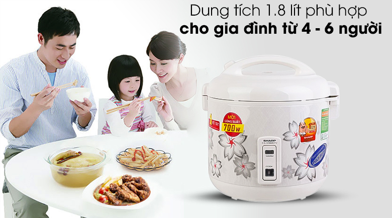 Nồi cơm nắp gài Sharp 1.8 lít KS-N182ETV/N181ETV