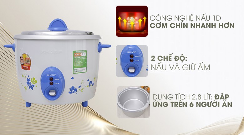 Nồi cơm nắp rời Sharp 2.8 lít KSH-D28V