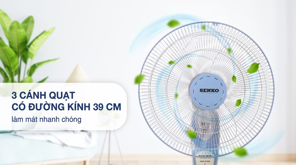 Quạt treo tường Senko 3 cánh TC1626 47W