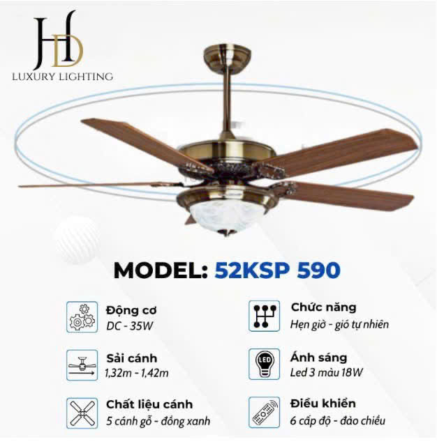 Quạt một đèn Klasse 52KSP 590