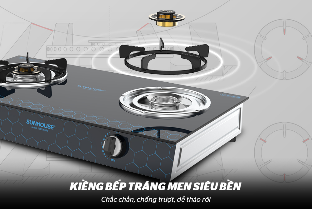 Bếp gas dương kính Sunhouse SHB3065-SG