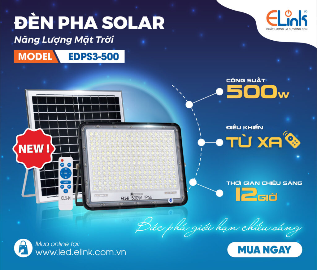 EDPS3-50060 Đèn pha năng lượng 500w As trắng ELINK