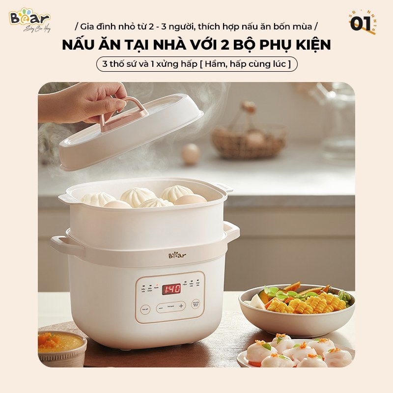 Nồi nấu chậm Bear 1.6L SB-NNC16