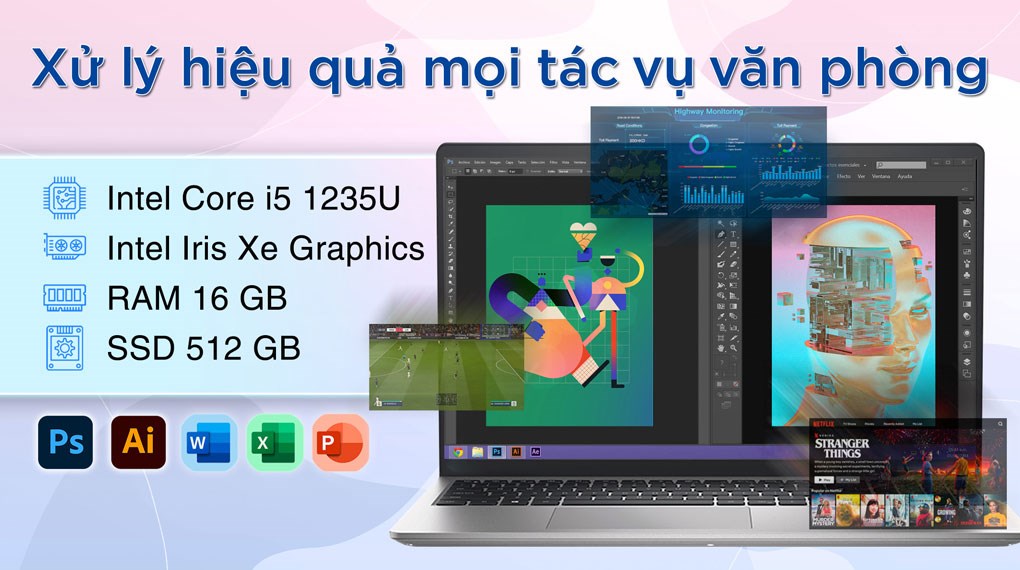 Laptop Dell Inspiron 3520 i5 1235U/ 16GB/ 512GB/ 120Hz/ OfficeHS/ Win11/ Bạc