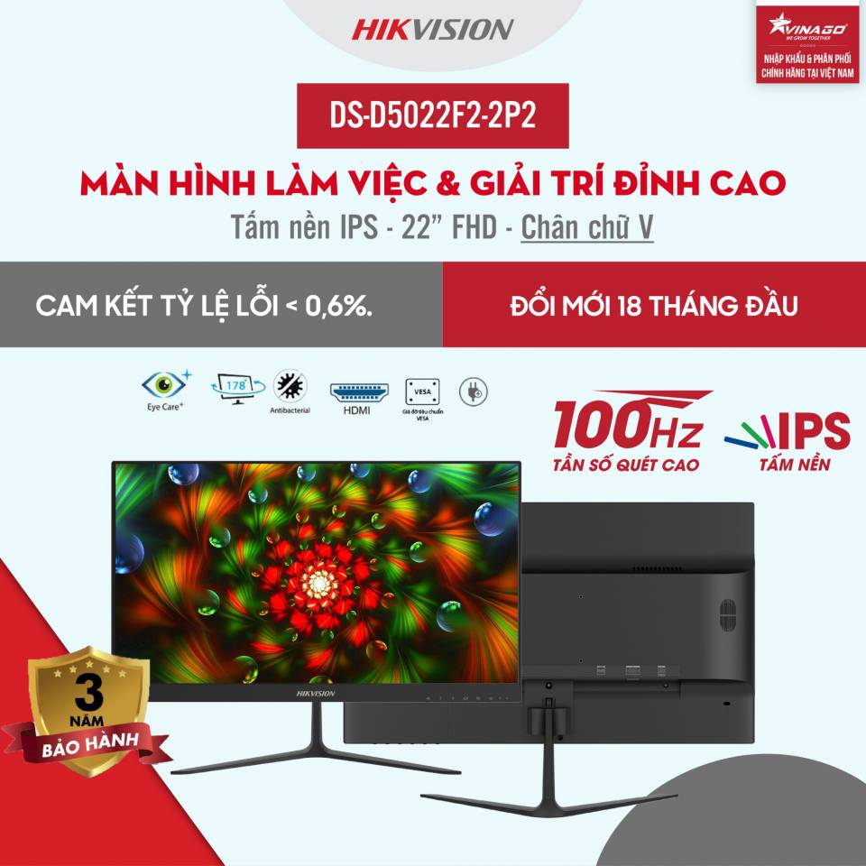 Màn hình Hikvision 22 inch IPS - DS-D5022F2-2P2 - Chất lượng hình ảnh đỉnh cao
