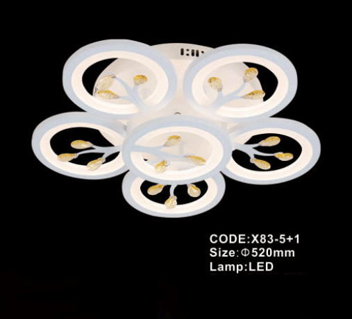 Đèn áp trần LED Mica 6 cánh - KT: Ø520mm - Đèn LED đổi 3 màu