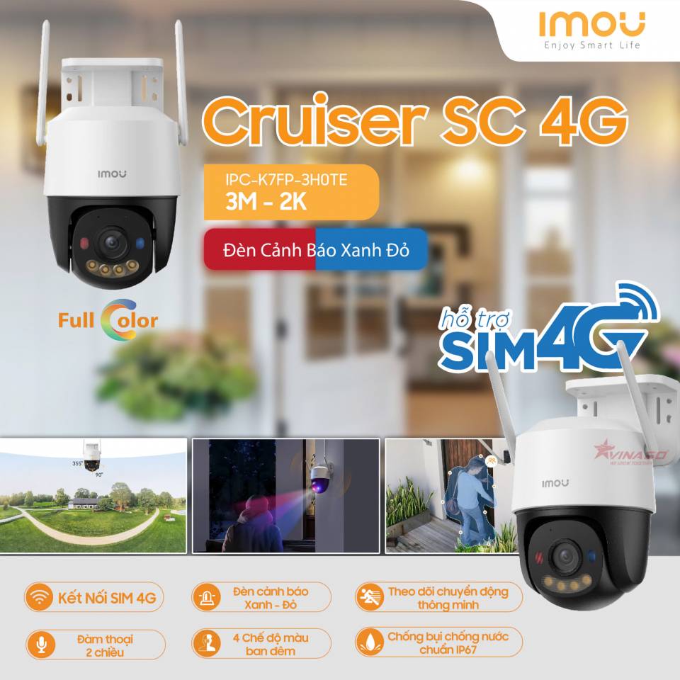 Camera PT Full Color IMOU Cruiser SC 4G 3MP (IPC-K7FP-3H0TE)