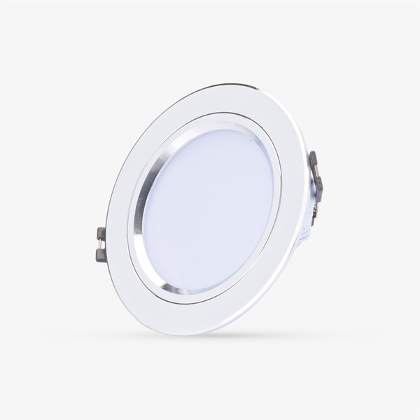 Đèn LED âm trần Downlight đổi màu AT10 viền bạc 90/10W
