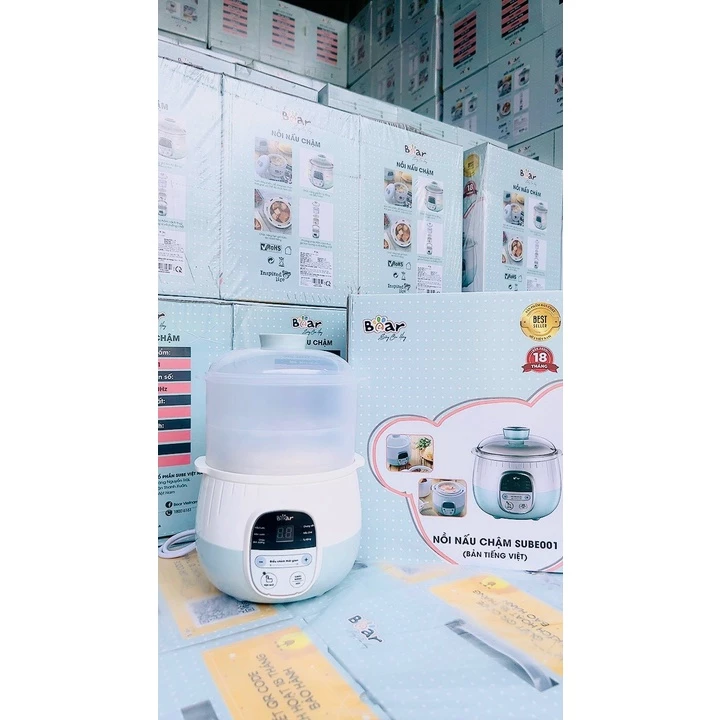 Nồi nấu cháo chậm Bear 0,8 Lít