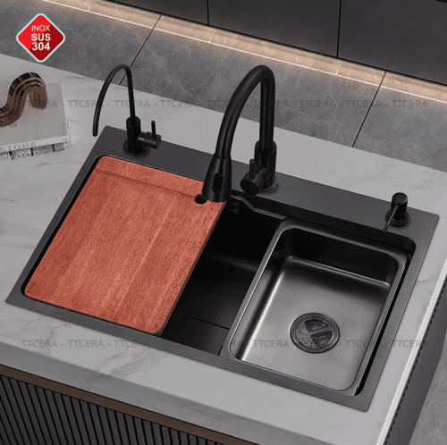 Chậu INOX 7846 NANO đen