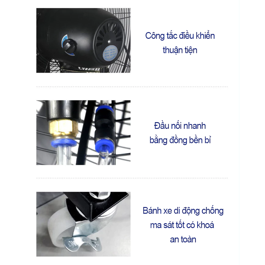 Quạt Hơi Nước Phun Sương Công Suất Lớn - Dung tích 42L