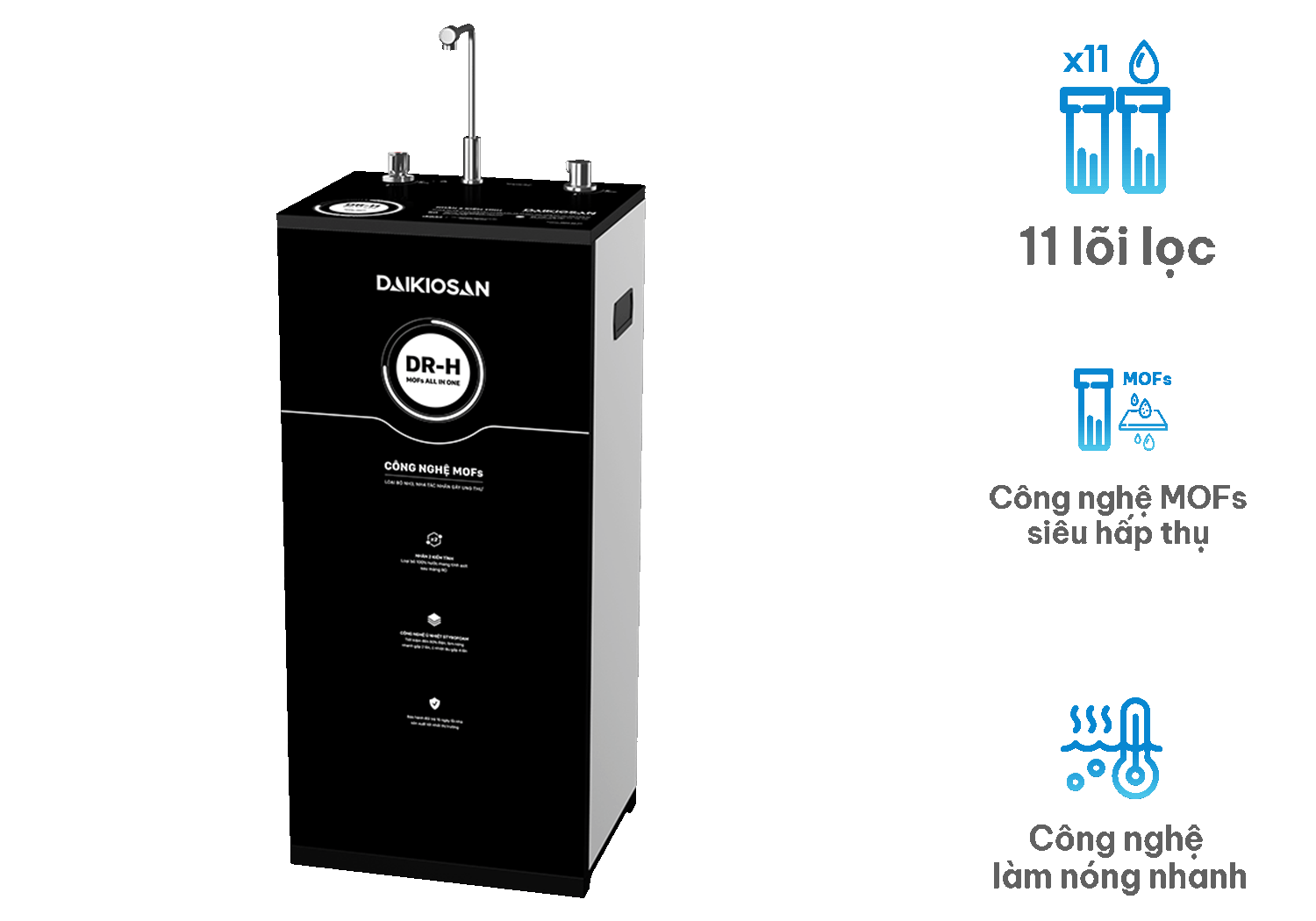 Máy lọc nước RO Dr.H nóng nguội 2D Daikiosan DN201
