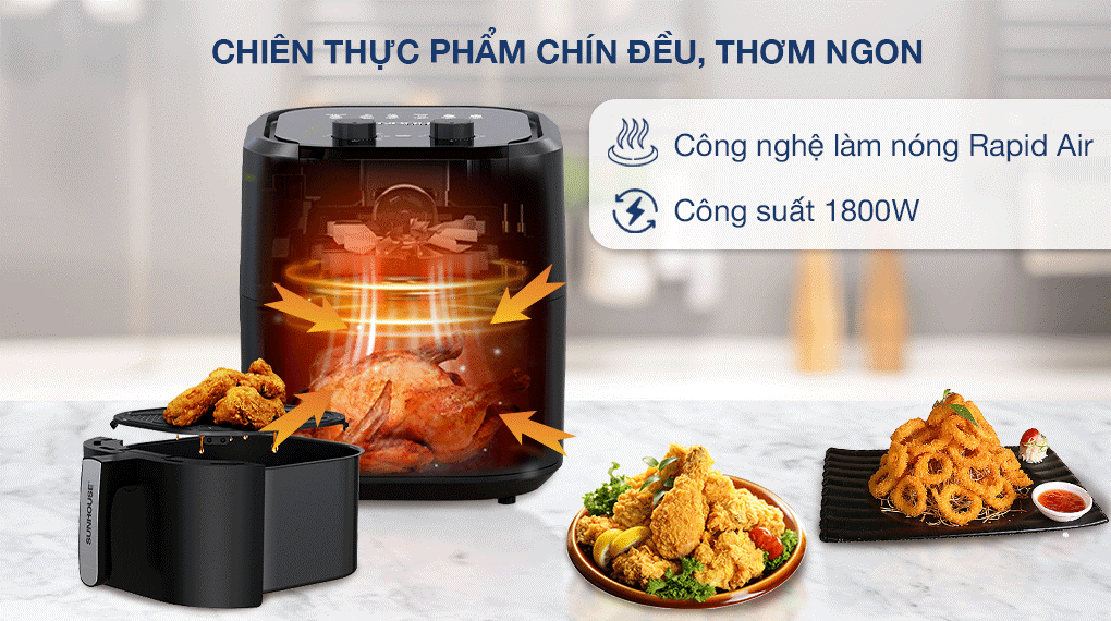 Nồi chiên không dầu Sunhouse SHD4036 9 lít