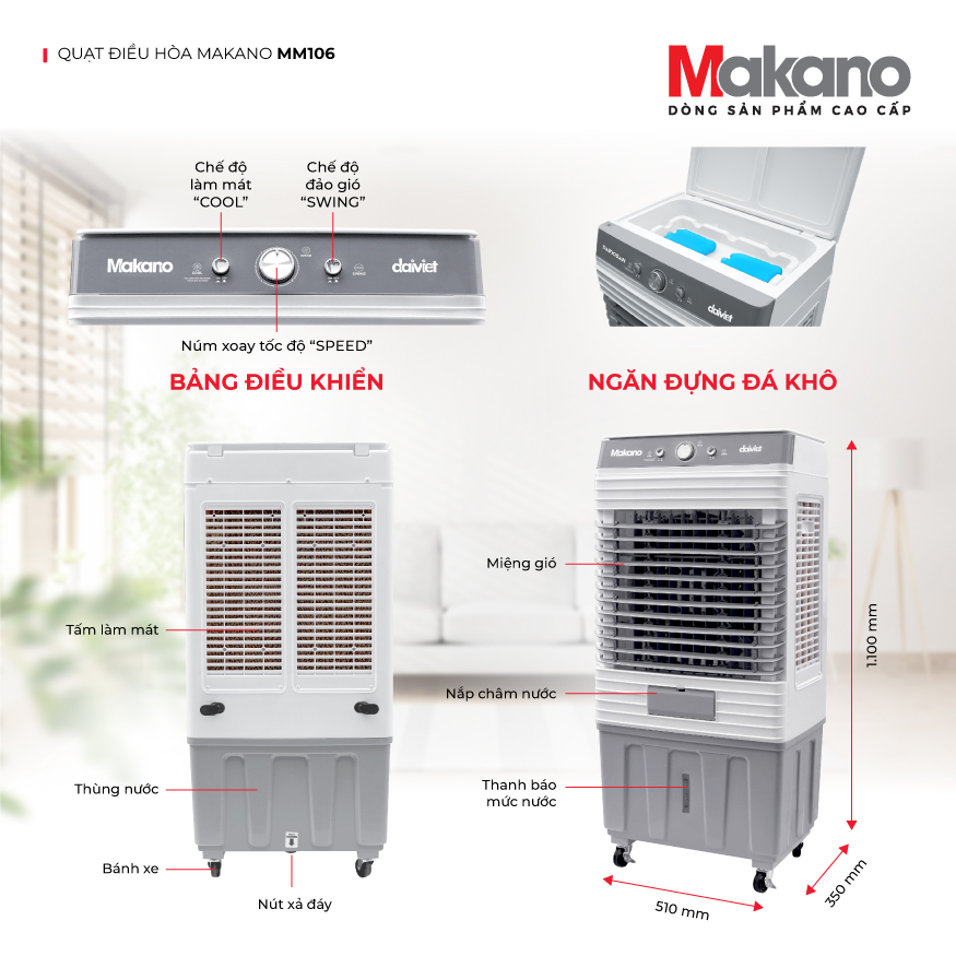 Quạt điều hòa Makano MM106