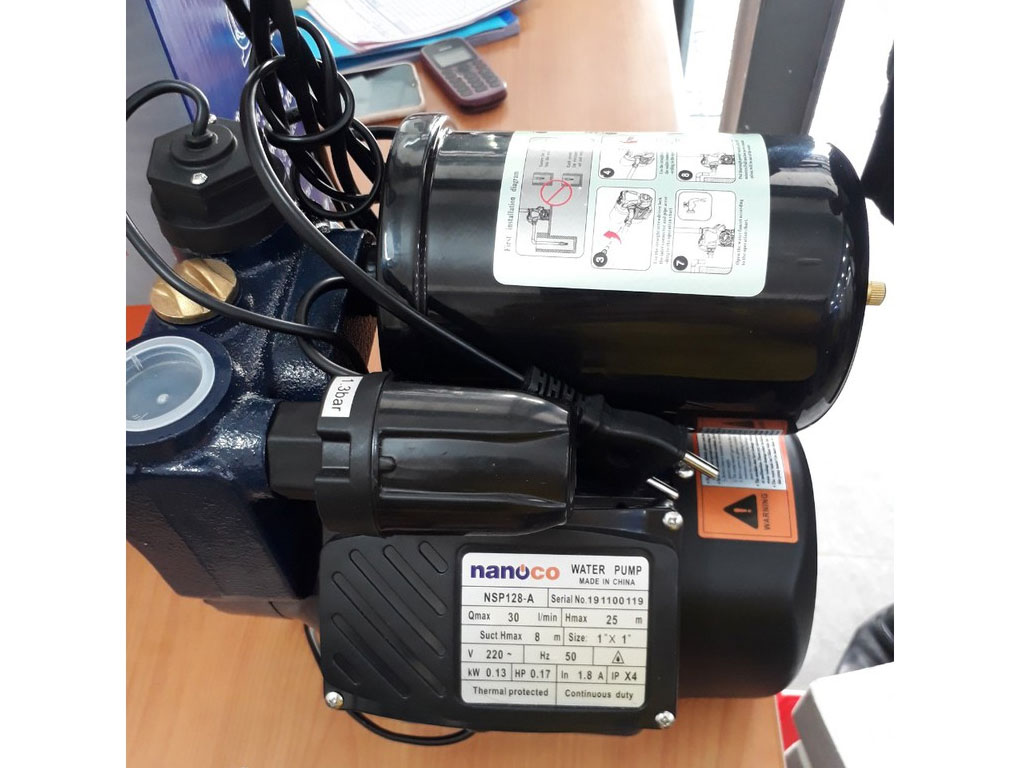 Máy bơm tăng áp nước nóng Nanoco NCPS128-A (128W)
