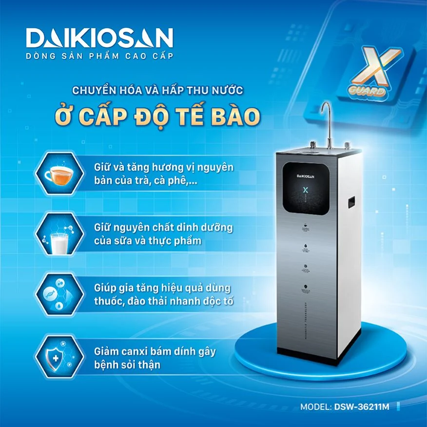 Máy lọc nước RO X-GUARD từ trường Daikiosan DSW-36011M