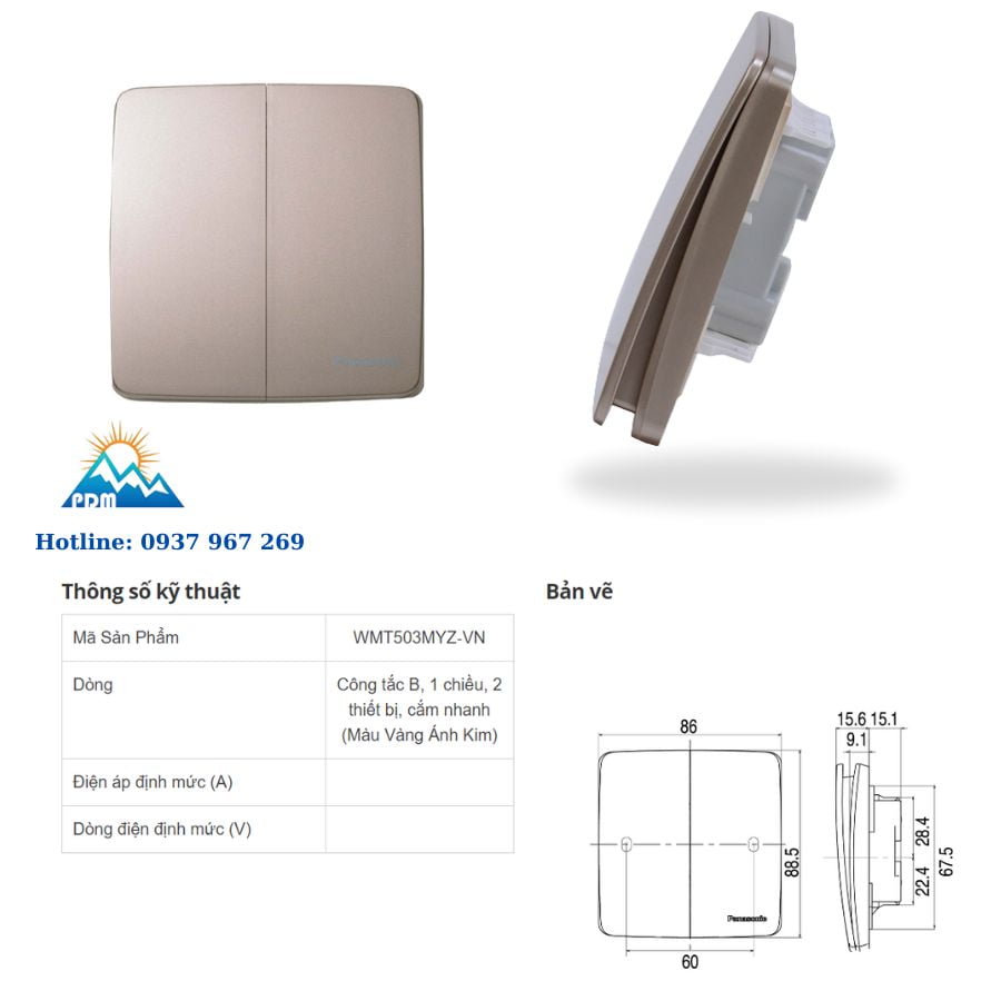 Công Tắc Panasonic WMT503 Minerva 1 Chiều