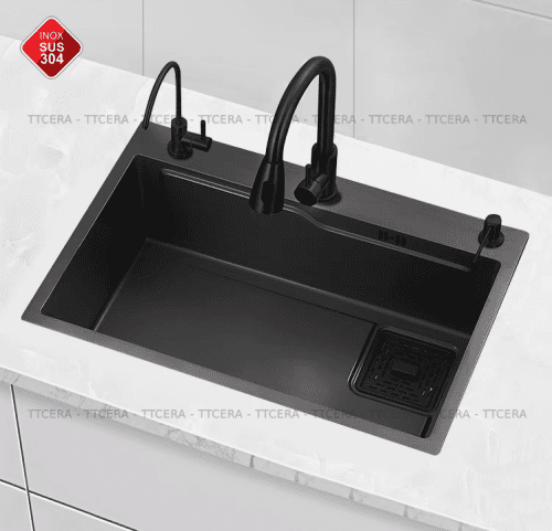 Chậu INOX 7846 NANO đen