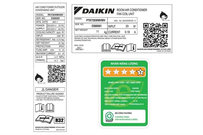 Máy lạnh Daikin Inverter 1.5 HP FTKY35WM/AVMV