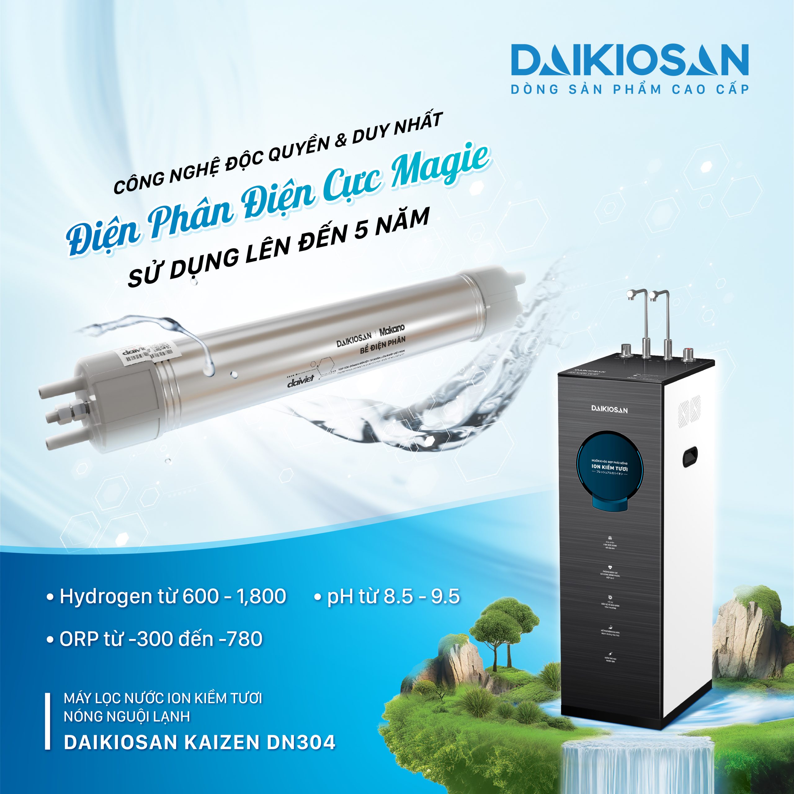 Lọc nước Nóng Lạnh Nguội ION kiềm tươi KAIZEN DN304 - DAIKIOSAN