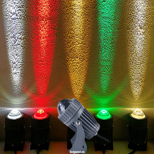 Đèn rọi tường rọi cột rọi cây ngoài trời 10W RGB