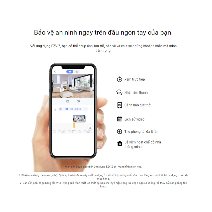Camera Wifi quay quét 2K, tích hợp AI EZVIZ C6 4MP