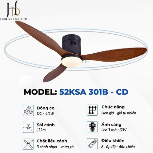 Quạt ba cánh 52KSA 301B – CD