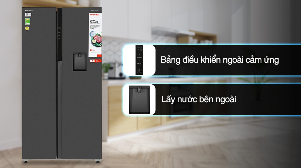 Tủ lạnh Toshiba Inverter 596 lít Side By Side GR-RS775WI-PMV(06)-MG