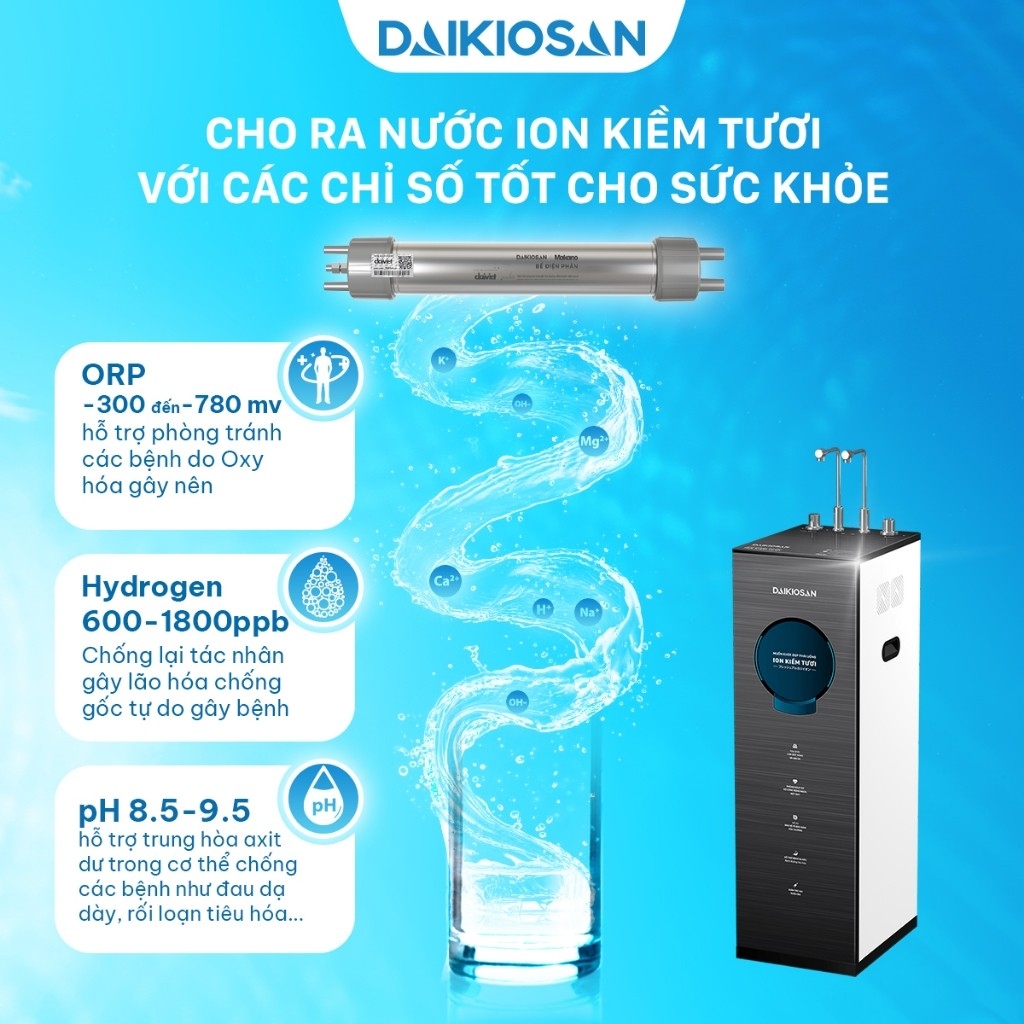 Máy lọc nước ion kiềm tươi nóng nguội Daikiosan DN204